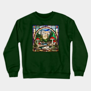 Amanita Forest Stained Glass Crewneck Sweatshirt